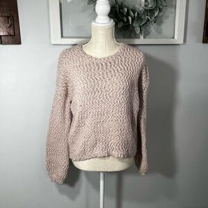 Ruby Moon Anthropologie Women’s Cream Popcorn Textured Sweater sz M